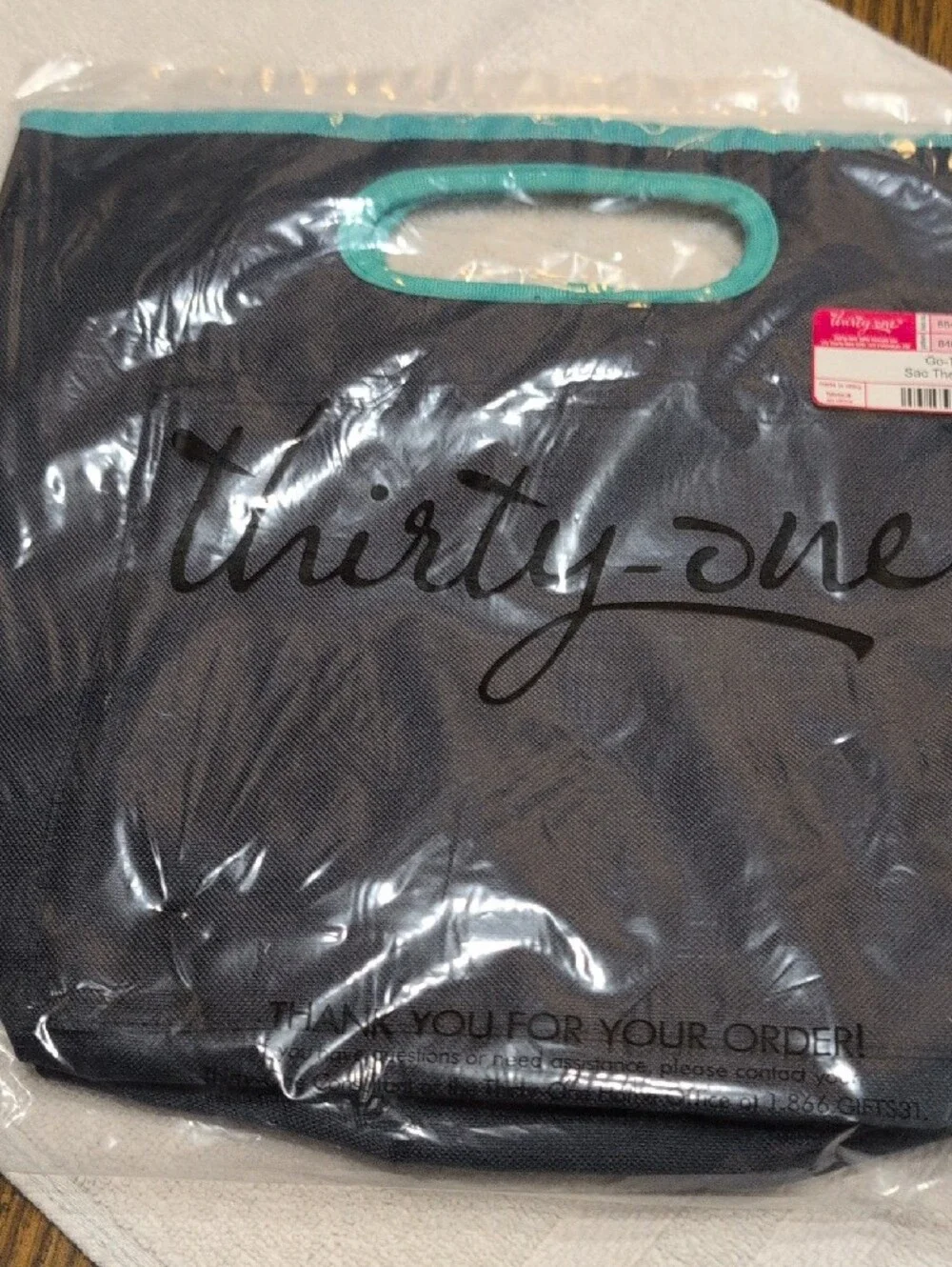 thirty-one Navy Thermal Go-To Bag with Teal Accent